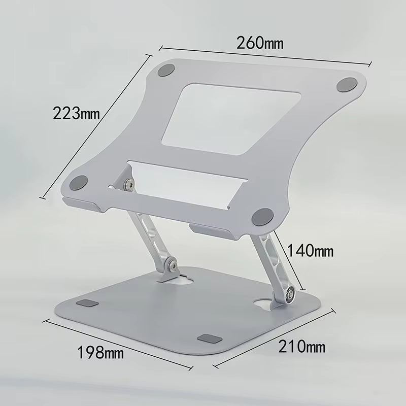 Adjustable Carbon Steel Laptop Stand for Notebooks and Tablets up to 17 Inches - Portable, Foldable Cooling Holder