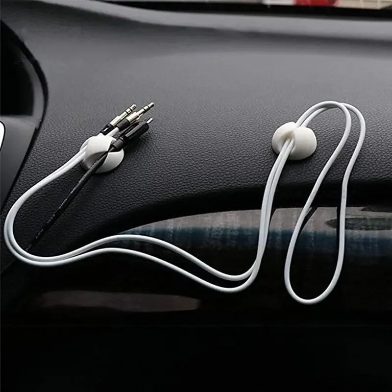 20-Piece Round Cable Clip Organizer for Charger Cords - Adhesive Wire Management Holders for Home, Office, and Car