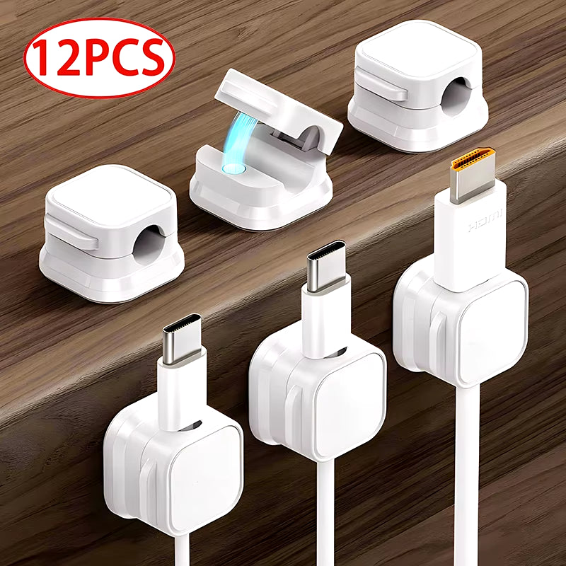 Magnetic Cable Clip and Adhesive Wire Organizer for Efficient Home and Office Desk Management
