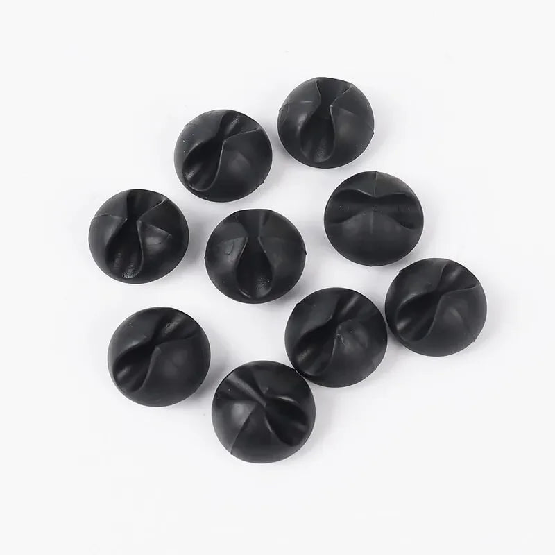 20-Piece Round Cable Clip Organizer for Charger Cords - Adhesive Wire Management Holders for Home, Office, and Car