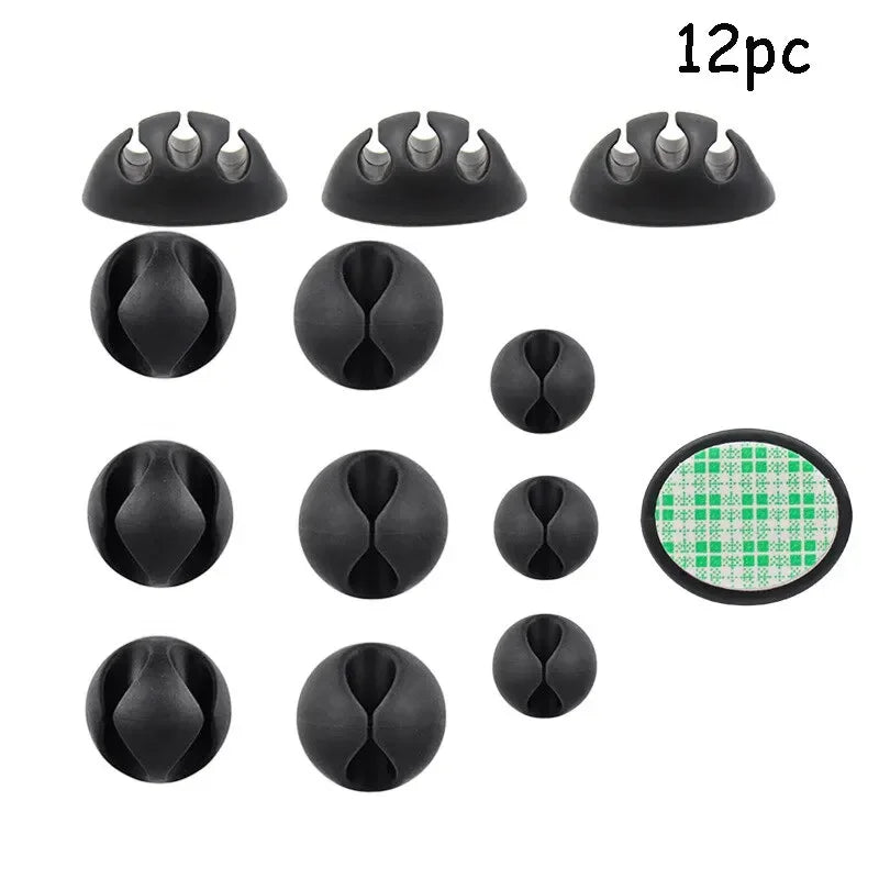 20-Piece Round Cable Clip Organizer for Charger Cords - Adhesive Wire Management Holders for Home, Office, and Car