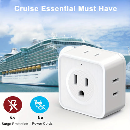 5-Outlet Multi-Plug Expander for Home, Office, and Travel