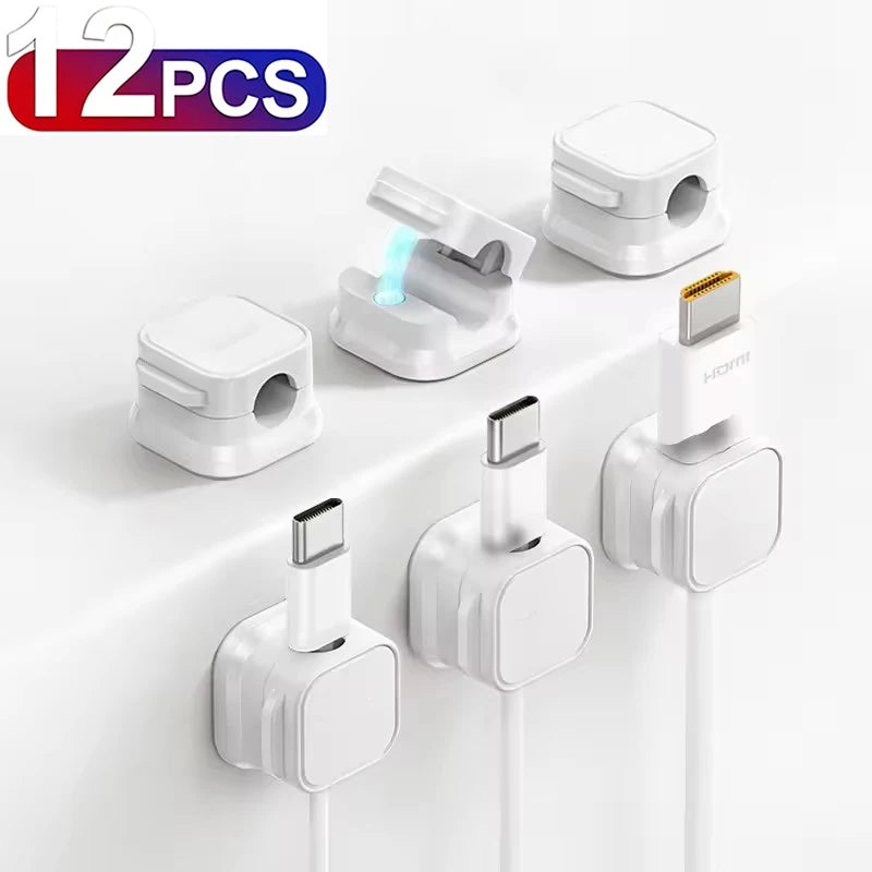 Magnetic Cable Clip and Adhesive Wire Organizer for Efficient Home and Office Desk Management