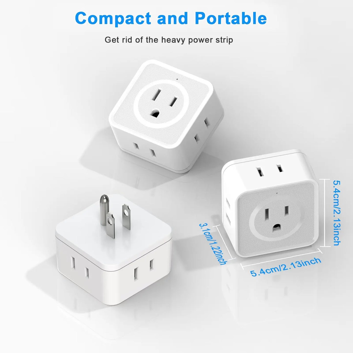 5-Outlet Multi-Plug Expander for Home, Office, and Travel