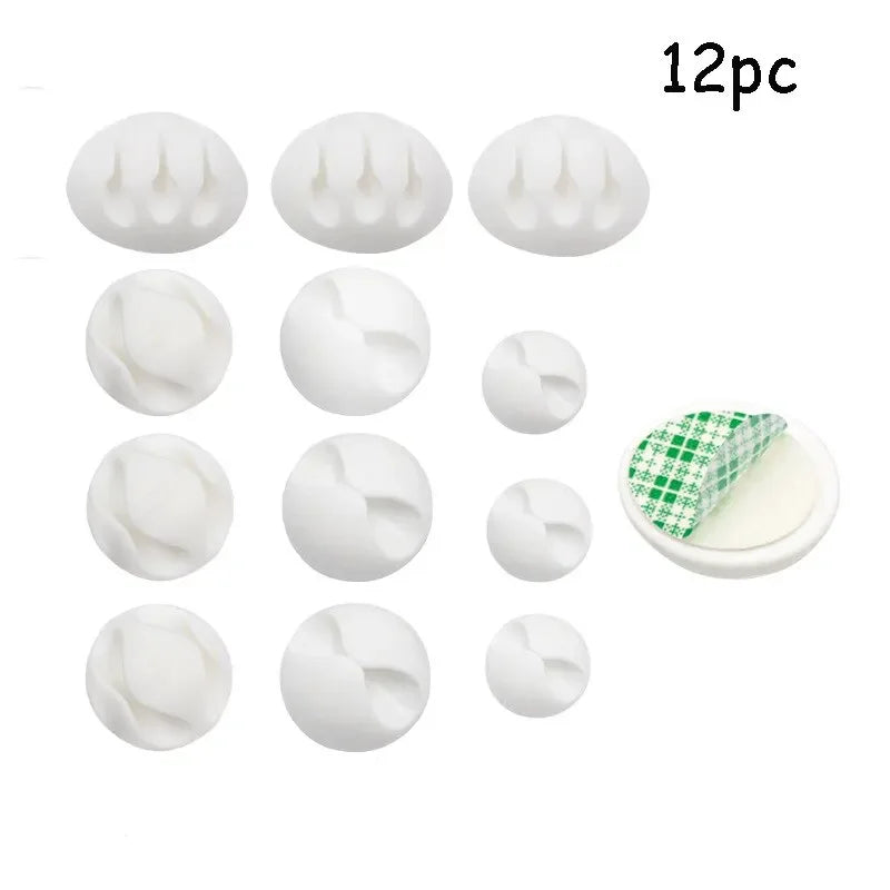 20-Piece Round Cable Clip Organizer for Charger Cords - Adhesive Wire Management Holders for Home, Office, and Car