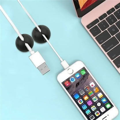 20-Piece Round Cable Clip Organizer for Charger Cords - Adhesive Wire Management Holders for Home, Office, and Car