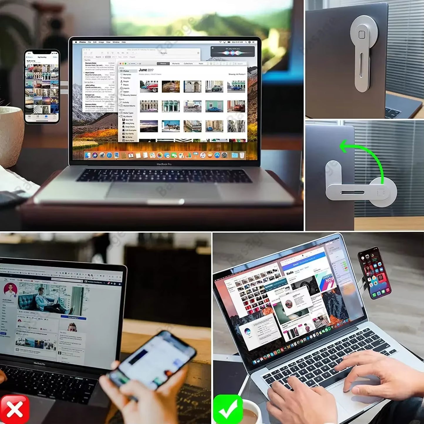 2025 Slim and Foldable Magnetic Laptop and Phone Holder for iPhone 14, 13, 12 Series and All Smartphones