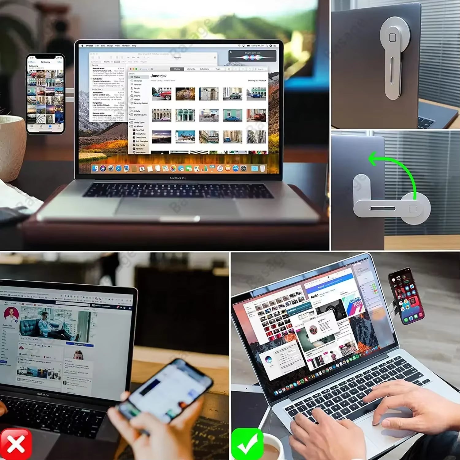 2025 Slim and Foldable Magnetic Laptop and Phone Holder for iPhone 14, 13, 12 Series and All Smartphones